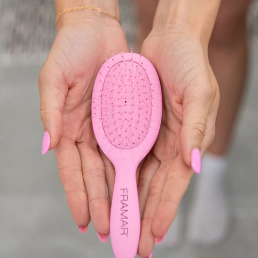 Framar Mini Pink Detangling Hair Brush
