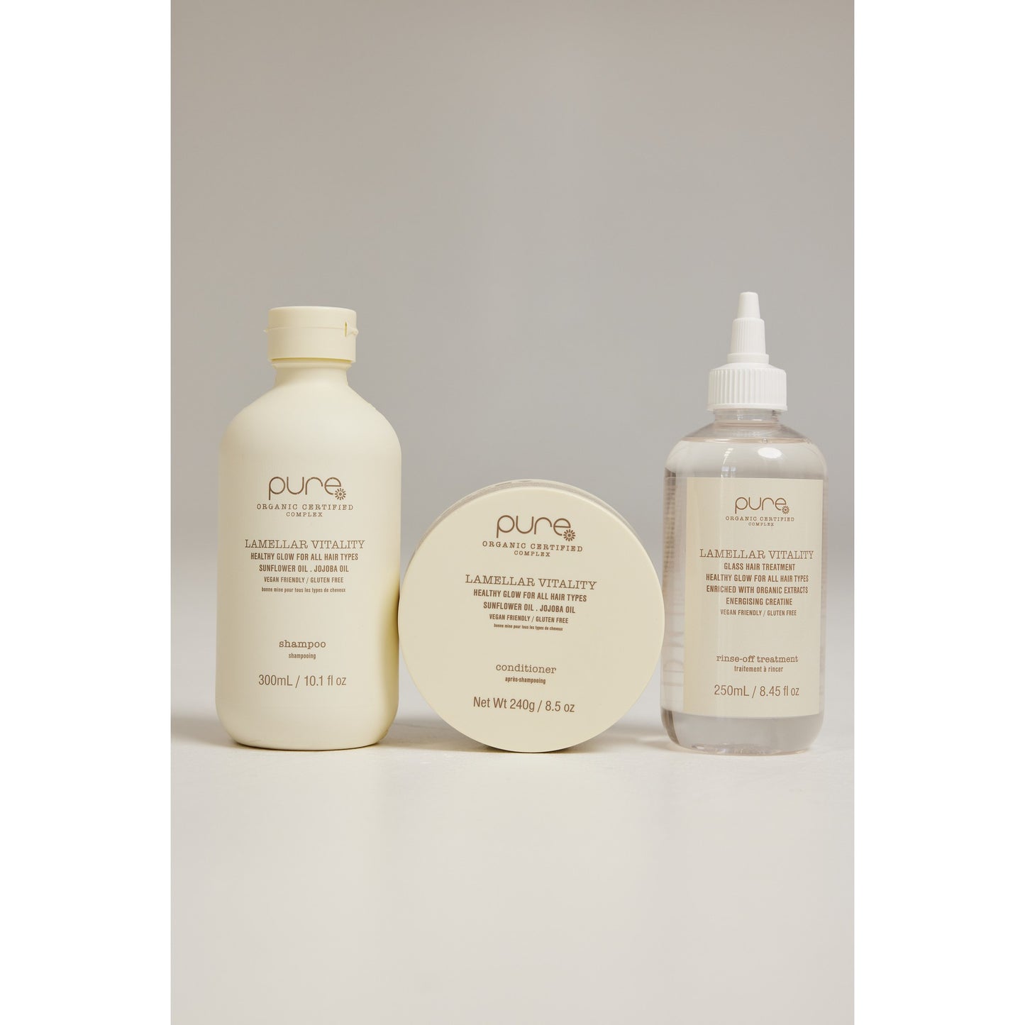 Pure Lamellar Vitality trio pack shampoo conditioner and rinse treatment