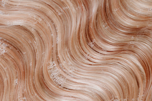 Close up of blonde wavy hair