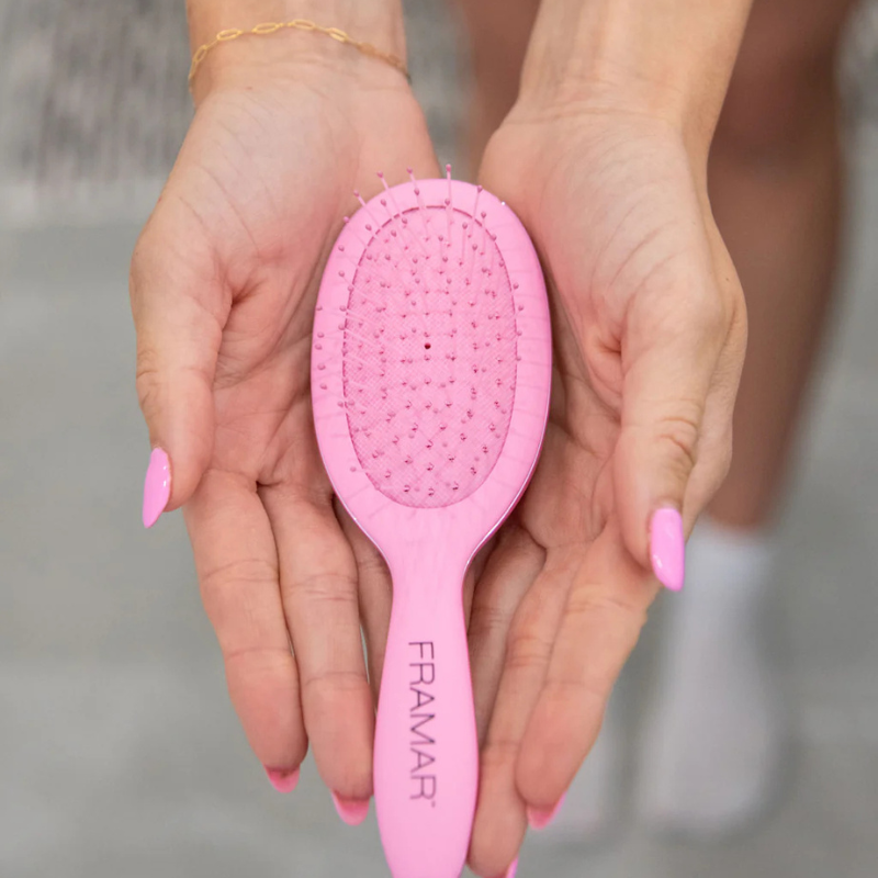 Framar Mini Pink Detangling Hair Brush