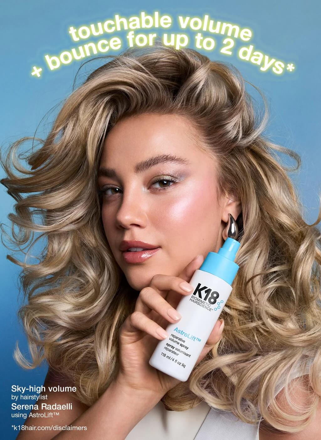 K18 AstroLift Reparative Volume Spray 118ml floating product shot